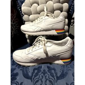 Reebok White Pride LGBTQ Rainbow Heeled Harman Size 7/EU 39 NWOT